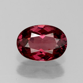 1.22캐럿 천연 라즈베리 레드 로돌라이트 가넷, 타원형 컷, 7.8×5.7 mm, VVS