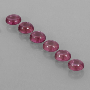캐럿 천연 라즈베리 레드 로돌라이트 가넷 보석, 투명한, 5.1×4.3 mm, 투명/반투명