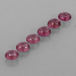 캐럿 천연 라즈베리 레드 로돌라이트 가넷 보석, 투명한, 5.1×4.3 mm, 투명/반투명