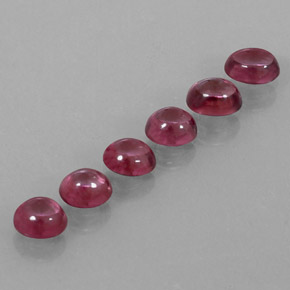 캐럿 천연 라즈베리 레드 로돌라이트 가넷 보석, 투명한, 5.1×4.4 mm, 투명/반투명