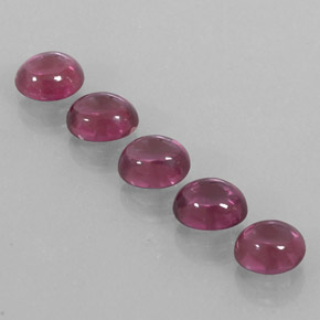 캐럿 천연 라즈베리 레드 로돌라이트 가넷 보석, 투명한, 6.1×5.1 mm, 투명/반투명