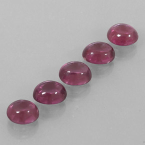 캐럿 천연 라즈베리 레드 로돌라이트 가넷 보석, 투명한, 6.1×5.1 mm, 투명/반투명