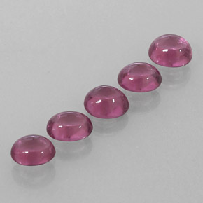 캐럿 천연 라즈베리 레드 로돌라이트 가넷 보석, 투명한, 5.1×4.2 mm, 투명/반투명