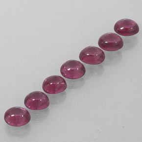 캐럿 천연 라즈베리 레드 로돌라이트 가넷 보석, 투명한, 5.1×4.2 mm, 투명/반투명