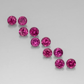 캐럿 천연 라즈베리 레드 로돌라이트 가넷 보석, 라운드 컷, 3.59 mm, VVS-VS