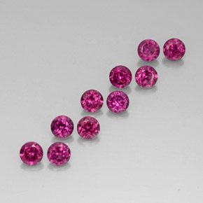 캐럿 천연 라즈베리 레드 로돌라이트 가넷 보석, 라운드 컷, 3.59 mm, VVS-VS