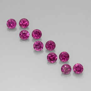 캐럿 천연 라즈베리 레드 로돌라이트 가넷 보석, 라운드 컷, 3.58 mm, VVS-VS