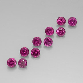 캐럿 천연 라즈베리 레드 로돌라이트 가넷 보석, 라운드 컷, 3.58 mm, VVS-VS
