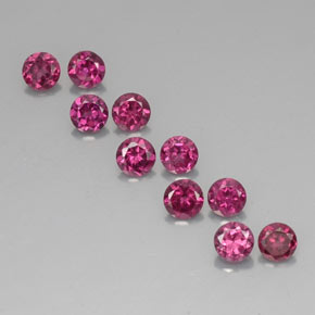 캐럿 천연 라즈베리 레드 로돌라이트 가넷 보석, 라운드 컷, 4.08 mm, VVS-VS