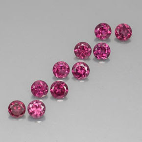 캐럿 천연 라즈베리 레드 로돌라이트 가넷 보석, 라운드 컷, 4.08 mm, VVS-VS