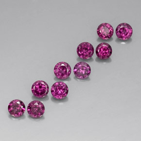 캐럿 천연 라즈베리 레드 로돌라이트 가넷 보석, 라운드 컷, VVS-VS