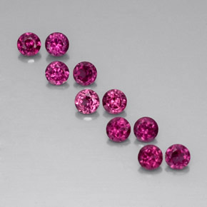 캐럿 천연 라즈베리 레드 로돌라이트 가넷 보석, 라운드 컷, 3.55 mm, VVS-VS