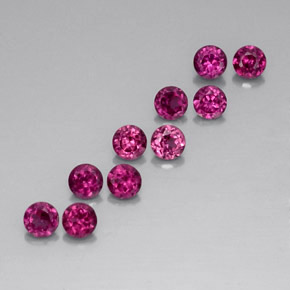 캐럿 천연 라즈베리 레드 로돌라이트 가넷 보석, 라운드 컷, 3.55 mm, VVS-VS