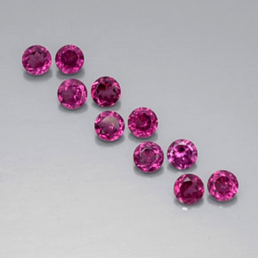 캐럿 천연 라즈베리 레드 로돌라이트 가넷 보석, 라운드 컷, 3.56 mm, VVS-VS