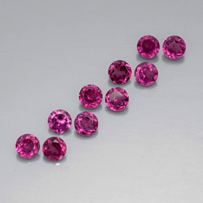 캐럿 천연 라즈베리 레드 로돌라이트 가넷 보석, 라운드 컷, 3.56 mm, VVS-VS