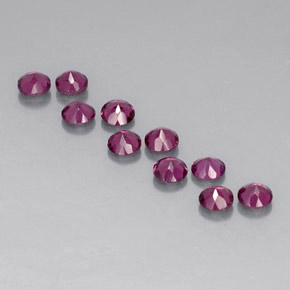캐럿 천연 라즈베리 레드 로돌라이트 가넷 보석, 라운드 컷, 3.56 mm, VVS-VS