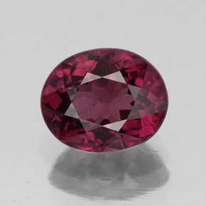 2.46캐럿 천연 라즈베리 레드 로돌라이트 가넷, 타원형 컷, 8.5×7 mm, VS