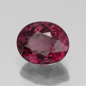 2.46캐럿 천연 라즈베리 레드 로돌라이트 가넷, 타원형 컷, 8.5×7 mm, VS