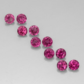 캐럿 천연 라즈베리 레드 로돌라이트 가넷 보석, 라운드 컷, 3.56 mm, VVS-VS
