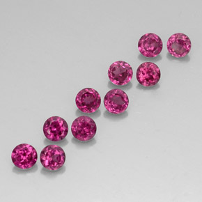 캐럿 천연 라즈베리 레드 로돌라이트 가넷 보석, 라운드 컷, 3.56 mm, VVS-VS