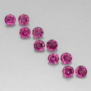 캐럿 천연 라즈베리 레드 로돌라이트 가넷 보석, 라운드 컷, 3.57 mm, VVS-VS