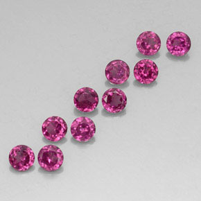 캐럿 천연 라즈베리 레드 로돌라이트 가넷 보석, 라운드 컷, 3.57 mm, VVS-VS