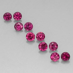 캐럿 천연 라즈베리 레드 로돌라이트 가넷 보석, 라운드 컷, 3.58 mm, VVS-VS