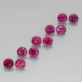 캐럿 천연 라즈베리 레드 로돌라이트 가넷 보석, 라운드 컷, 3.58 mm, VVS-VS
