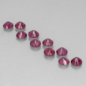 캐럿 천연 라즈베리 레드 로돌라이트 가넷 보석, 라운드 컷, 3.58 mm, VVS-VS