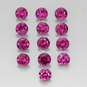 캐럿 천연 라즈베리 레드 로돌라이트 가넷 보석, 라운드 컷, VVS-VS