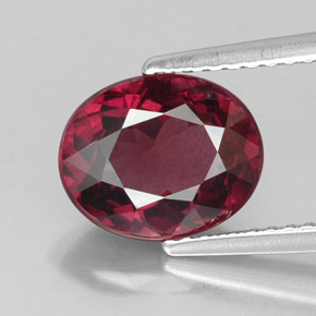 2.96캐럿 천연 라즈베리 레드 로돌라이트 가넷, 타원형 컷, 9.5×7.8 mm, VS