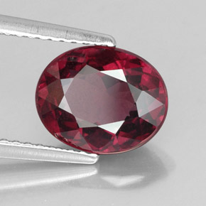 2.96캐럿 천연 라즈베리 레드 로돌라이트 가넷, 타원형 컷, 9.5×7.8 mm, VS