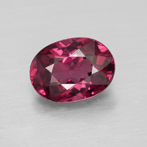 1.94캐럿 천연 라즈베리 레드 로돌라이트 가넷, 타원형 컷, 8.6×6.3 mm, VVS-VS
