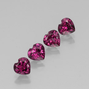 캐럿 천연 라즈베리 레드 로돌라이트 가넷 보석, 하트 모양, 5.1×5 mm, VS