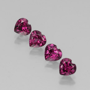 캐럿 천연 라즈베리 레드 로돌라이트 가넷 보석, 하트 모양, 5.1×5 mm, VS