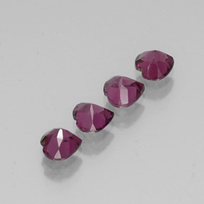 캐럿 천연 라즈베리 레드 로돌라이트 가넷 보석, 하트 모양, 5.1×5 mm, VS