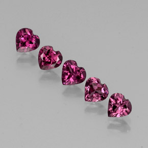 캐럿 천연 라즈베리 레드 로돌라이트 가넷 보석, 하트 모양, 4.9×4.8 mm, VS