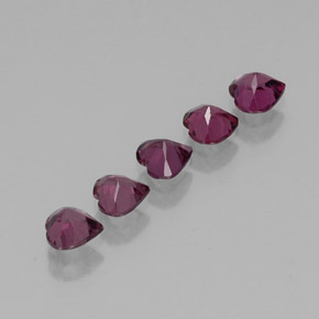 캐럿 천연 라즈베리 레드 로돌라이트 가넷 보석, 하트 모양, 4.9×4.8 mm, VS