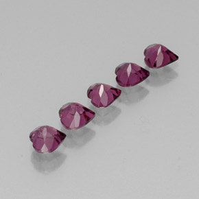캐럿 천연 라즈베리 레드 로돌라이트 가넷 보석, 하트 모양, 4.9×4.8 mm, VS