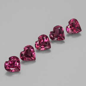 캐럿 천연 라즈베리 레드 로돌라이트 가넷 보석, 하트 모양, 5.1×4.9 mm, VS