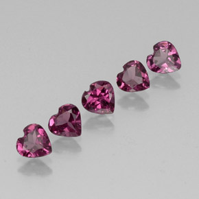 캐럿 천연 라즈베리 레드 로돌라이트 가넷 보석, 하트 모양, 5×4.8 mm, VS