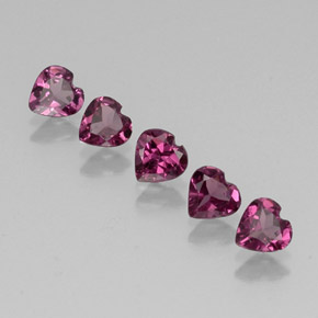 캐럿 천연 라즈베리 레드 로돌라이트 가넷 보석, 하트 모양, 5×4.8 mm, VS