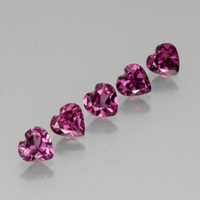 캐럿 천연 라즈베리 레드 로돌라이트 가넷 보석, 하트 모양, 4.9×4.8 mm, VS