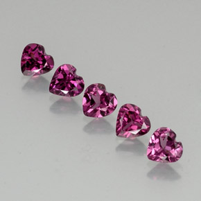 캐럿 천연 라즈베리 레드 로돌라이트 가넷 보석, 하트 모양, 4.9×4.8 mm, VS