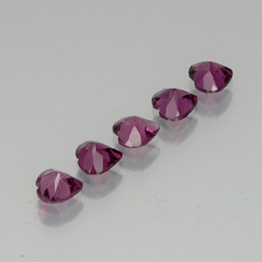 캐럿 천연 라즈베리 레드 로돌라이트 가넷 보석, 하트 모양, 4.9×4.8 mm, VS