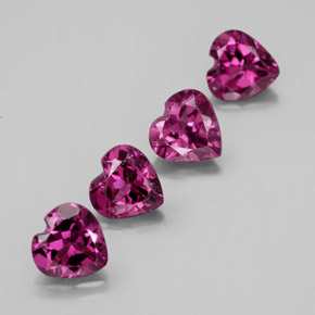 캐럿 천연 라즈베리 레드 로돌라이트 가넷 보석, 하트 모양, 4.9×4.8 mm, VS
