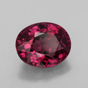 2.24캐럿 천연 라즈베리 레드 로돌라이트 가넷, 타원형 컷, 8.2×6.8 mm, VS