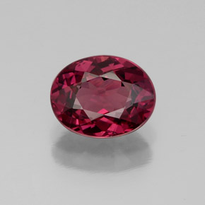 2.07캐럿 천연 라즈베리 레드 로돌라이트 가넷, 타원형 컷, 8.4×6.6 mm, VS