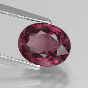 2.16캐럿 천연 라즈베리 레드 로돌라이트 가넷, 타원형 컷, 8.3×6.7 mm, VS