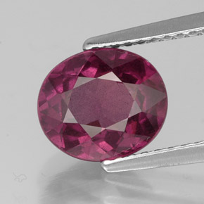 2.60캐럿 천연 라즈베리 레드 로돌라이트 가넷, 타원형 컷, 8.6×7.4 mm, VS